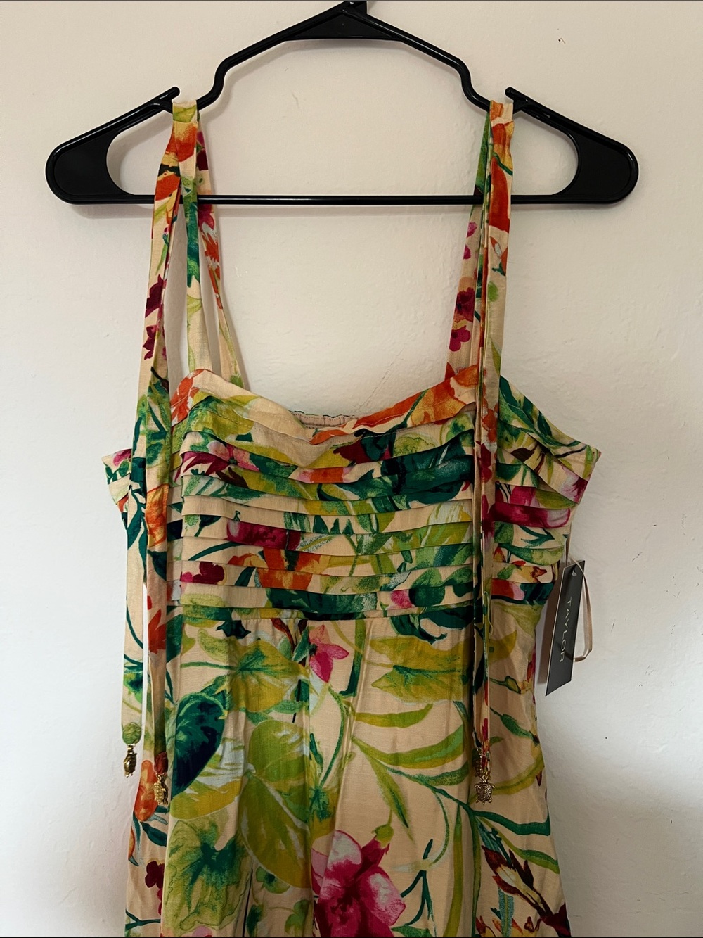 Taylor Floral Maxi Dress in Cream, Green and Pink - Picture 2 of 6